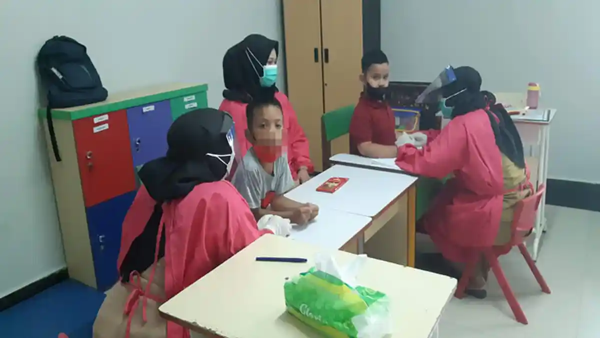 Begini Hari Pertama Siswa Belajar Tatap Muka di Pusat Layanan Autis Batam