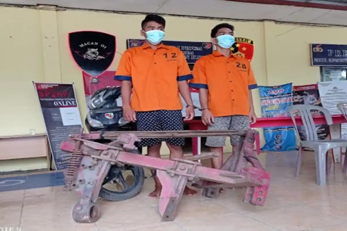 Dua Pemuda di Indralaya Curi Besi Alat Bajak Petani, Modus Memulung Barang Bekas