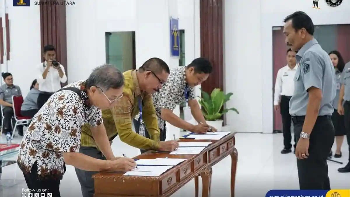 Kanwil Kemenkum Sumut dan 51 OBH Teken Addendum Kontrak Bantuan Hukum Tahun 2026