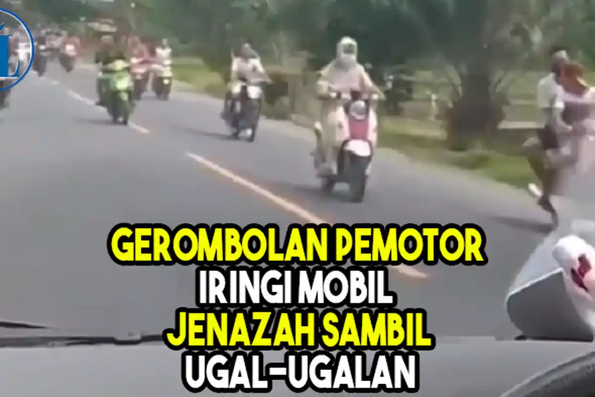 VIDEO Viral Gerombolan Pemotor Iringi Mobil Jenazah Sambil Ugal-ugalan