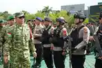 TNI dan Polri Apel Gelar Pasukan Pengamanan VVIP jelang Kunjungan Kerja Ketua Umum Dekranas