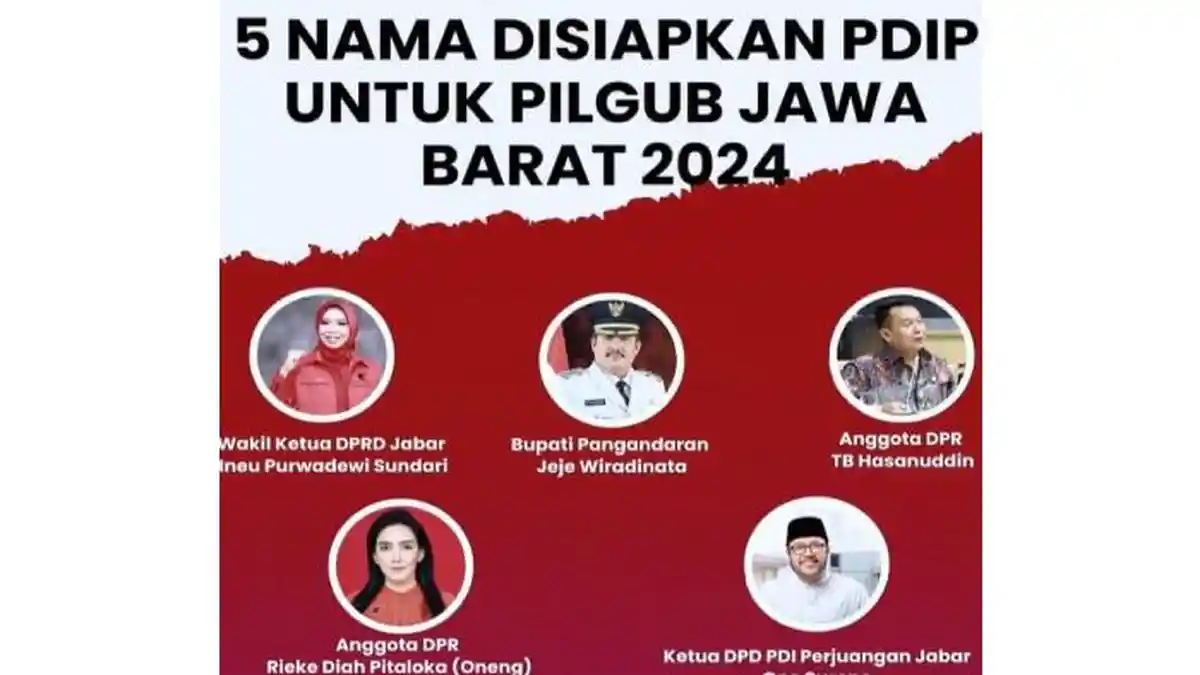 5 Kader PDIP Disiapkan untuk Pilgub Jabar 2024, Salah Satunya Bupati ...