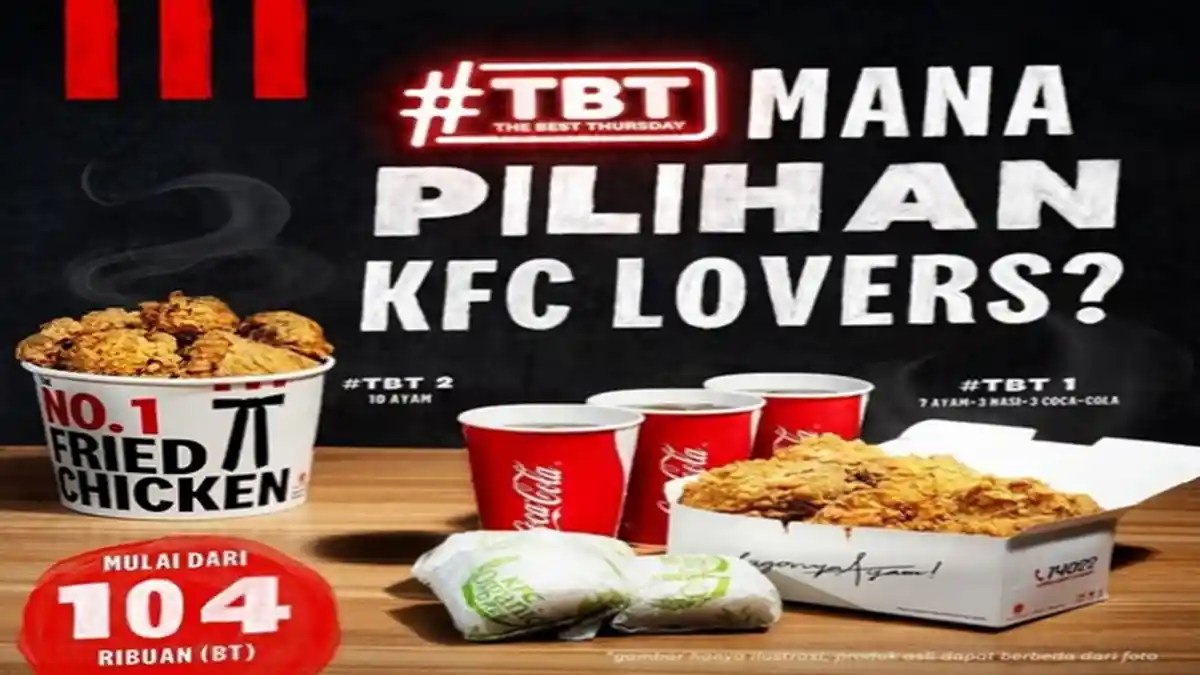 Promo KFC Khusus 6 Januari 2022: The Best Thursday Ada Pilihan Paket Ayam Plus Nasi dan Coca Cola