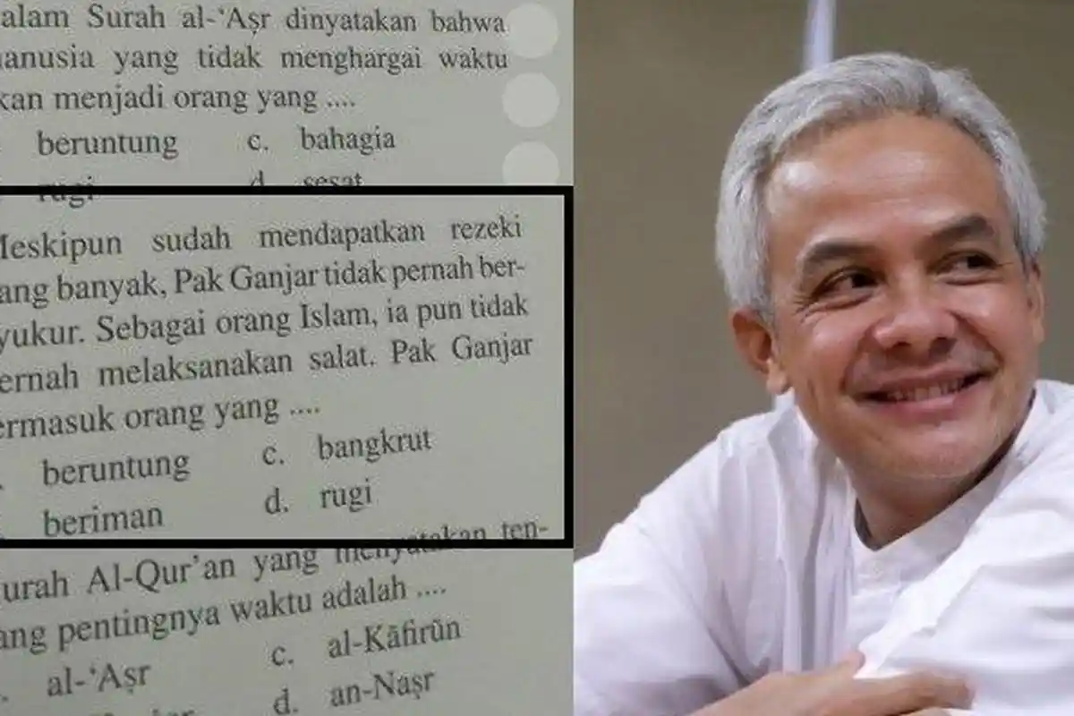Heboh Soal Ujian SD 'Pak Ganjar Islam Tapi Tak Salat', Sebelumnya 'Anies Diejek Mega' Apa Maksudnya?