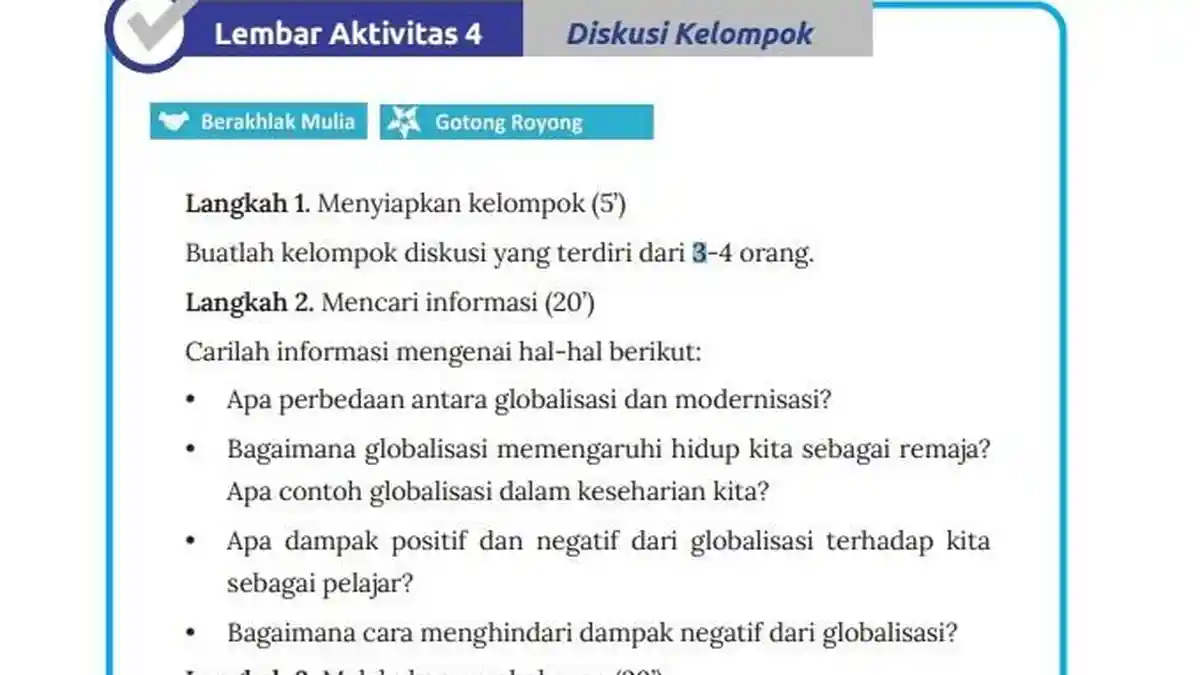 Kunci Jawaban IPS Kelas 9 Halaman 38 Kurikulum Merdeka: Globalisasi dan Modernisasi