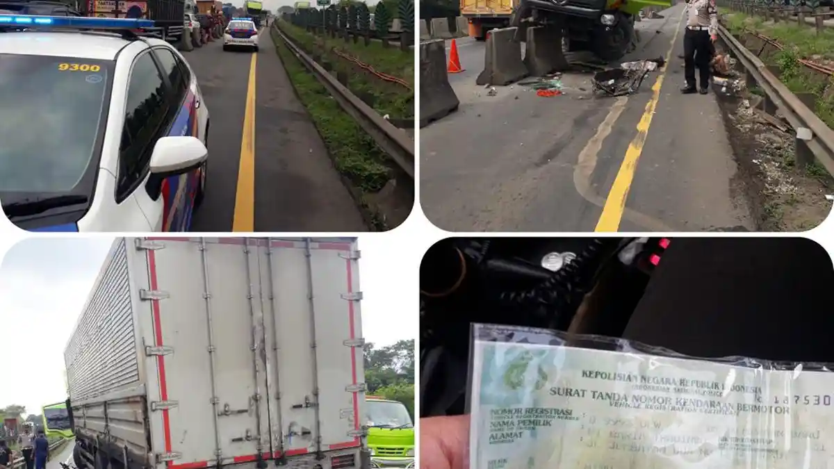Diduga Mengantuk, Mobil Wing Box Tabrak Beton Pembatas Jalan di Tol Tangerang-Merak