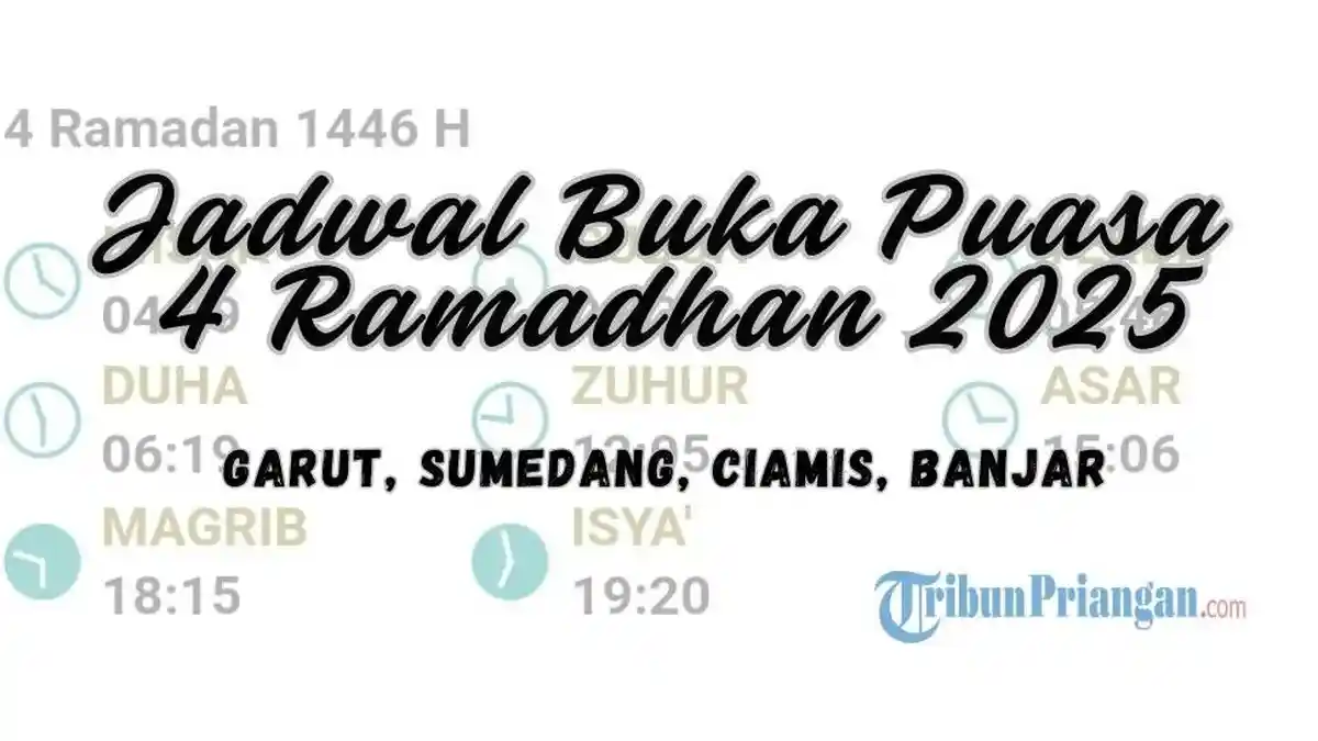 Jadwal Imsakiyah dan Buka Puasa 4 Ramadhan 2025 Garut, Sumedang, Ciamis, dan Banjar Versi Kemenag