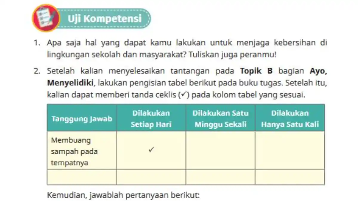 Kunci Jawaban IPAS Kelas 4 SD/MI Halaman 135 Kurikulum Merdeka Edisi Revisi: Uji Kompetensi