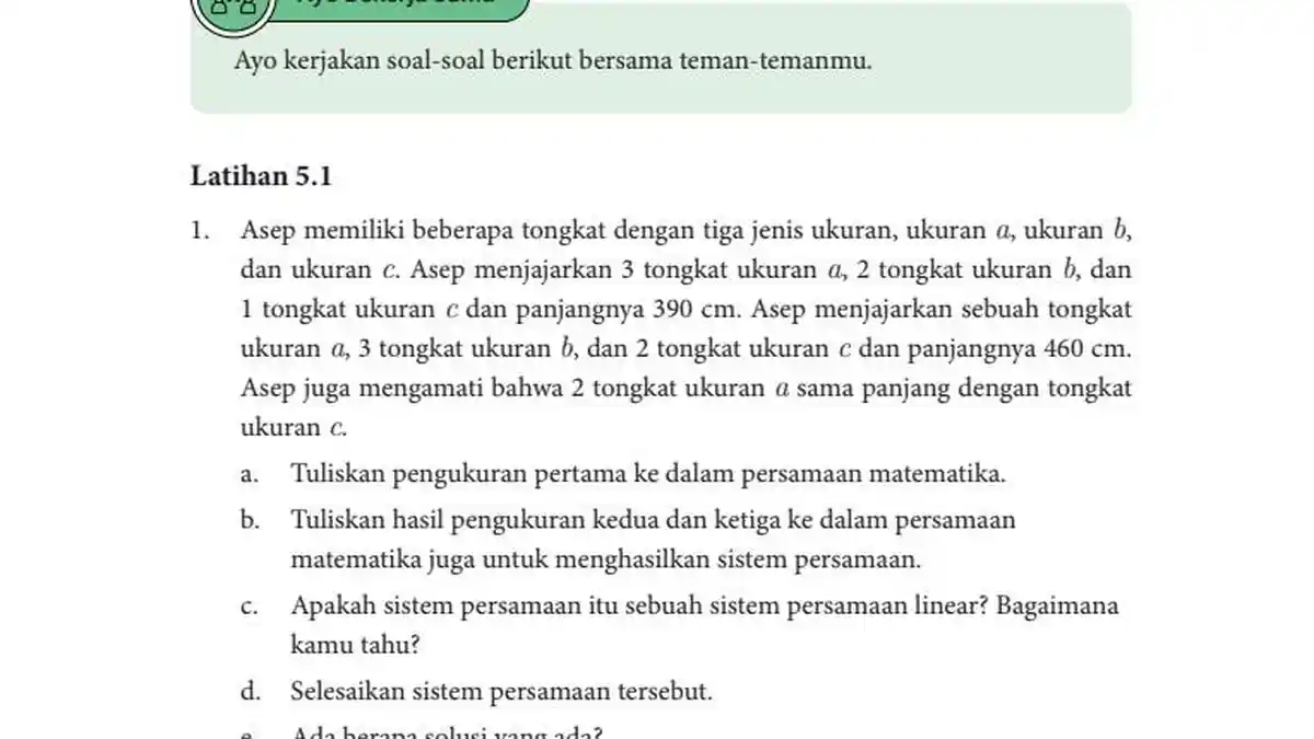 Kunci Jawaban Matematika Kelas 10 SMA Bab 5 Semester 2 Hal 132-134 Persamaan & Pertidaksamaan Linear