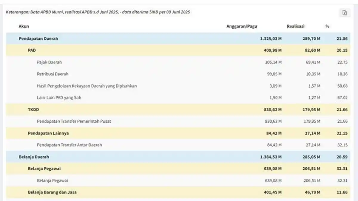 APBD Karimun Juni 2025 sudah Habiskan Rp206,51 Miliar untuk Belanja Pegawai