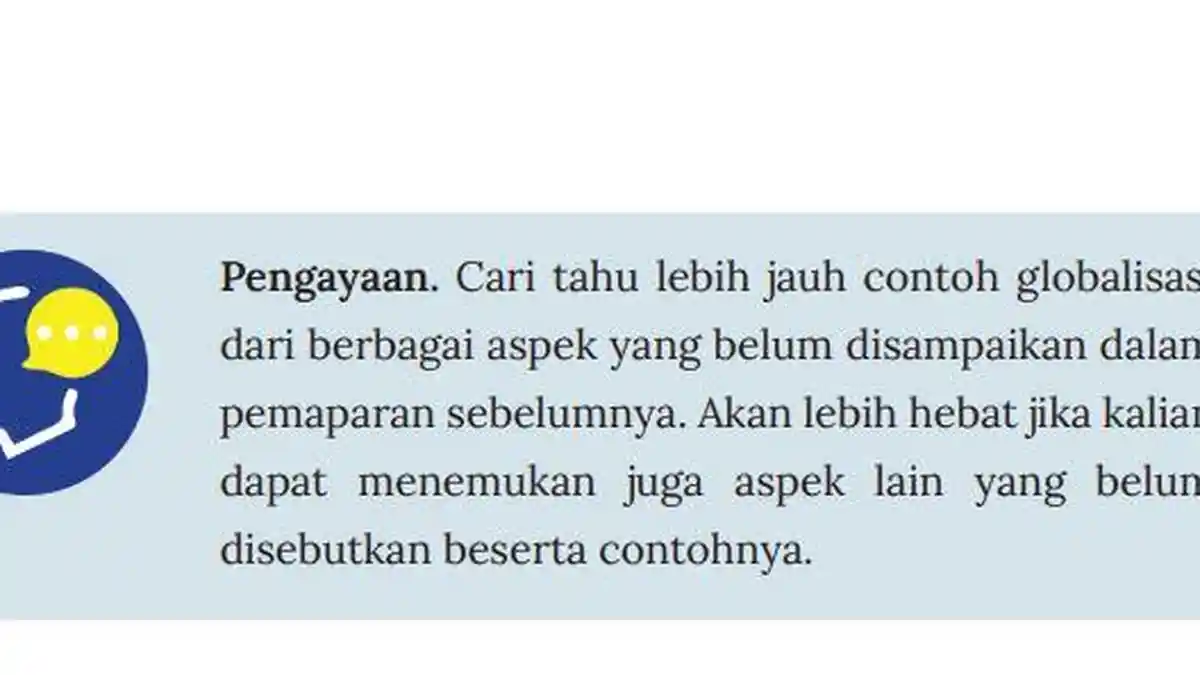 Kunci Jawaban IPS Kelas 9 Halaman 40 Kurikulum Merdeka: Contoh Globalisasi dari Berbagai Aspek