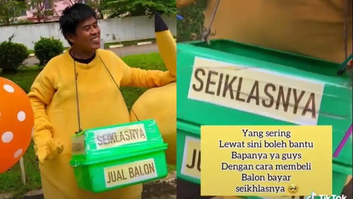 VIRAL Badut Penjual Balon Pasang Tarif Seikhlasnya, Netizen Dibuat Haru hingga Ramai Berdonasi
