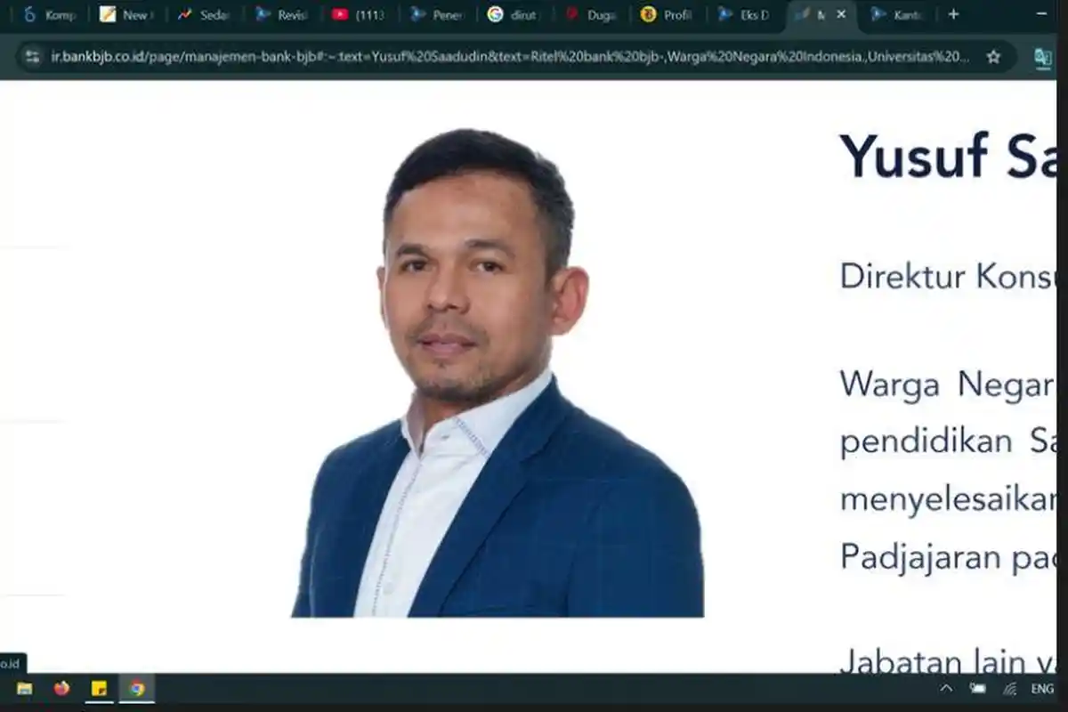 Sosok Yusuf Saadudin, Dirut Bank BJB yang Meninggal Dunia Jumat Dini Hari