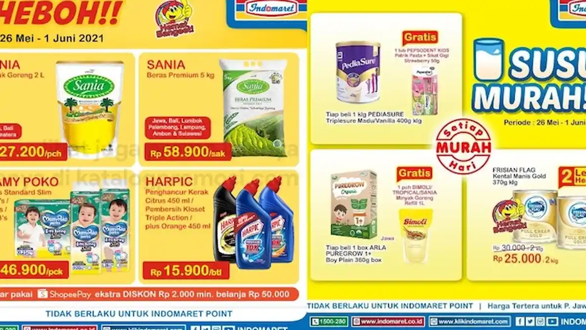 Katalog Promo Indomaret Selasa 1 Juni Dapatkan Diskon Susu, Aneka Snack, Minyak, Beras