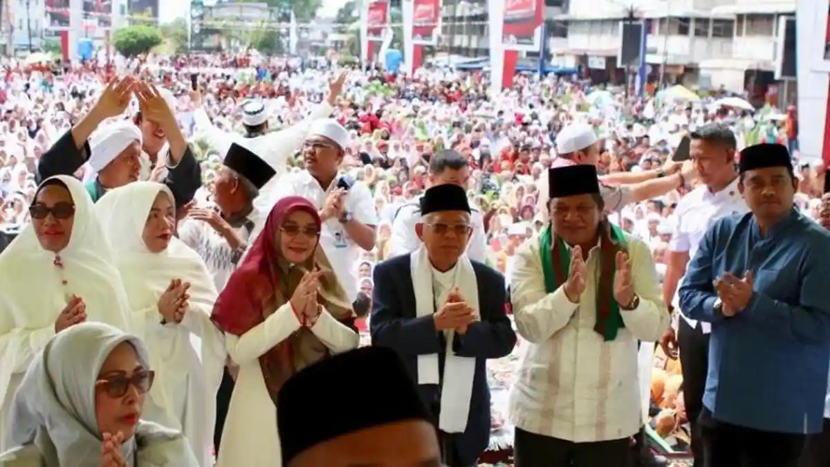 Tabligh Akbar di Tapanuli, Ma'ruf Amin Ditemani Menantu Jokowi