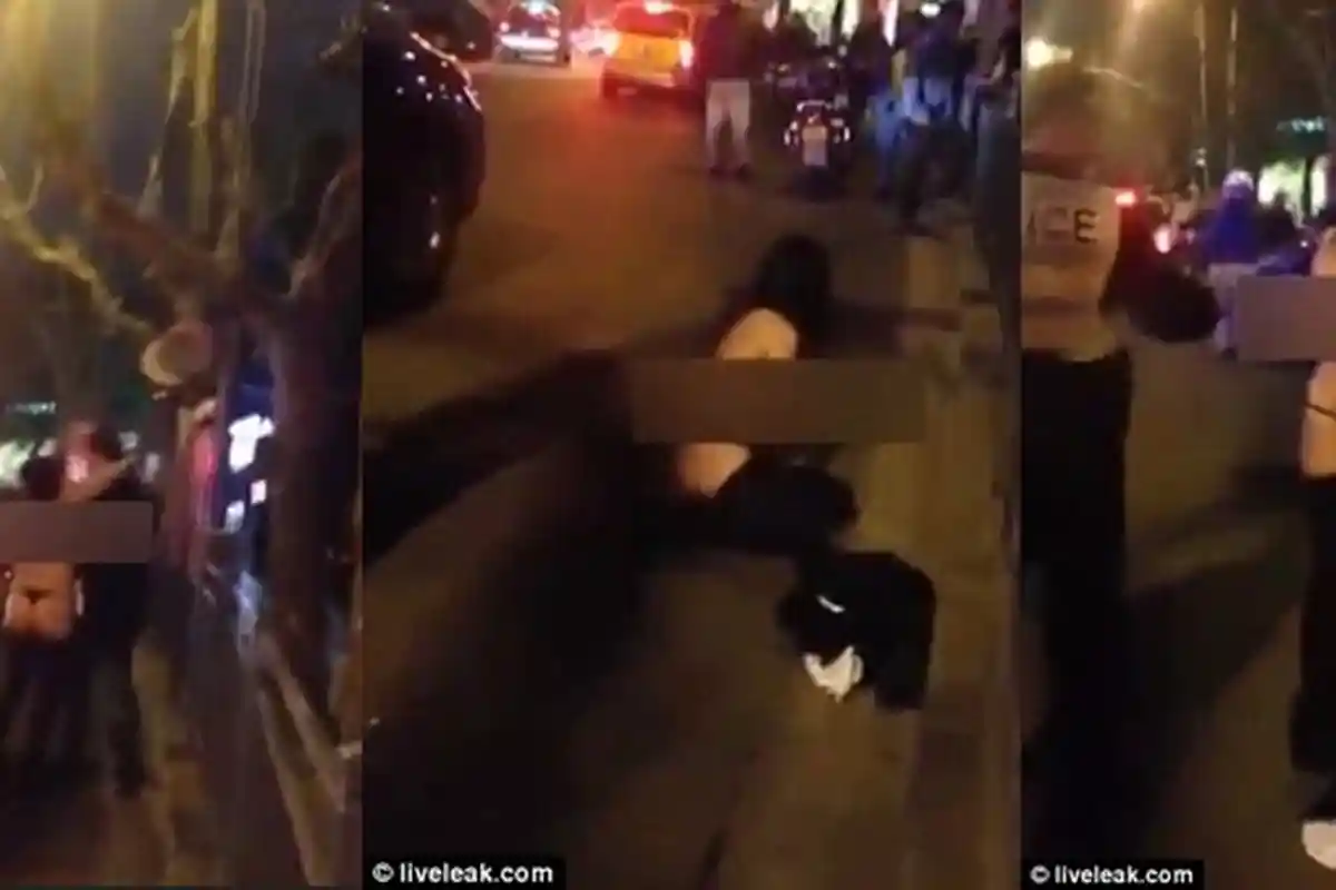 VIDEO -- Busyet. . . Seorang Wanita Setengah Bugil Paksa Pria di Jalanan untuk Bercinta