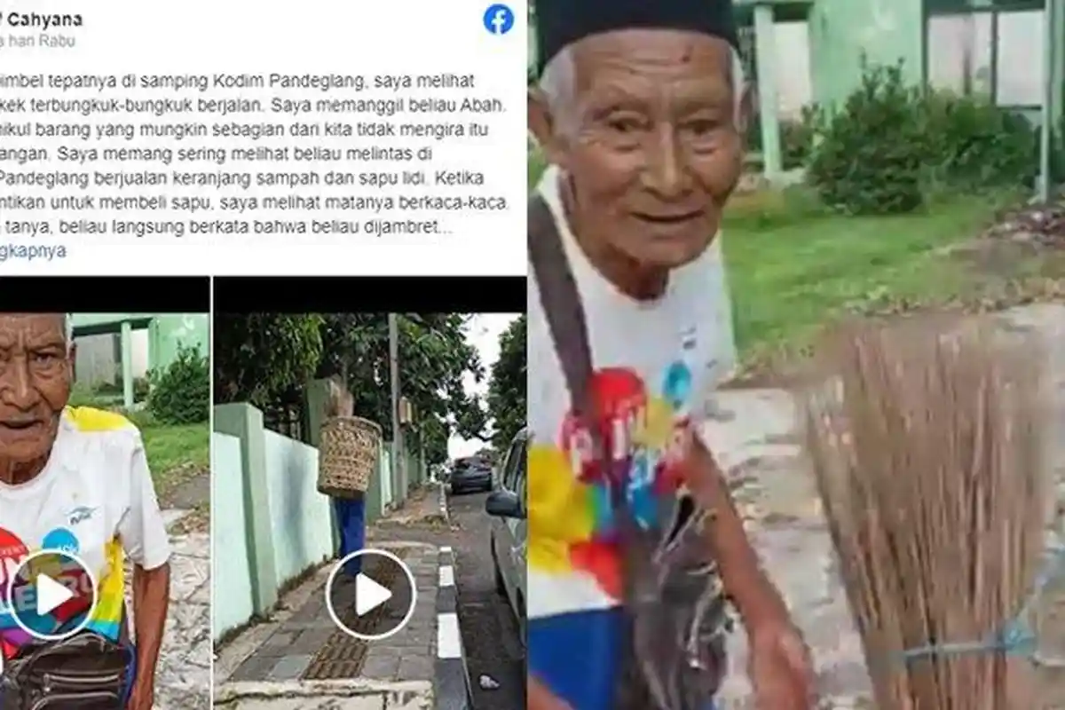 Viral Kakek Penjual Sapu Lidi Dijambret, Uang Rp400 Ribu yang Dikumpulkan Berminggu-minggu Hilang