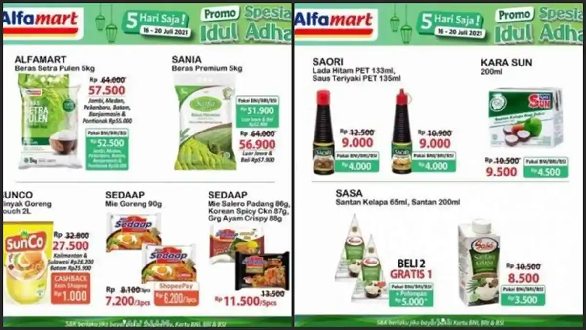 Promo JSM Alfamart Hari ini Sabtu 17 Juli 2021, Belanja Super Hemat Menjelang Hari Raya Idul Adha