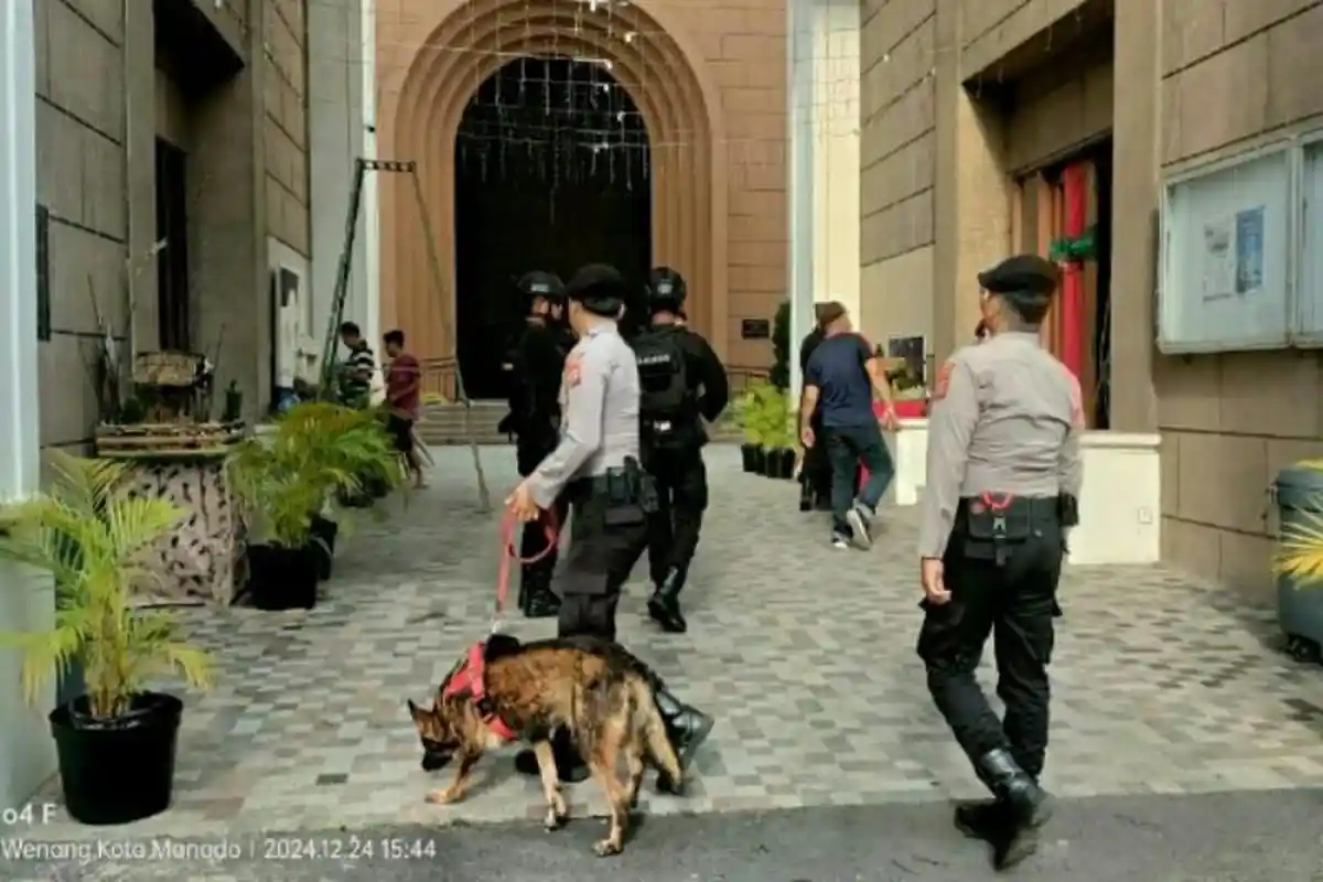 Sterilisasi Gereja di Sulawesi Utara, Brimob Turunkan Jibom Gegana, Ditsamapta Tim K-9