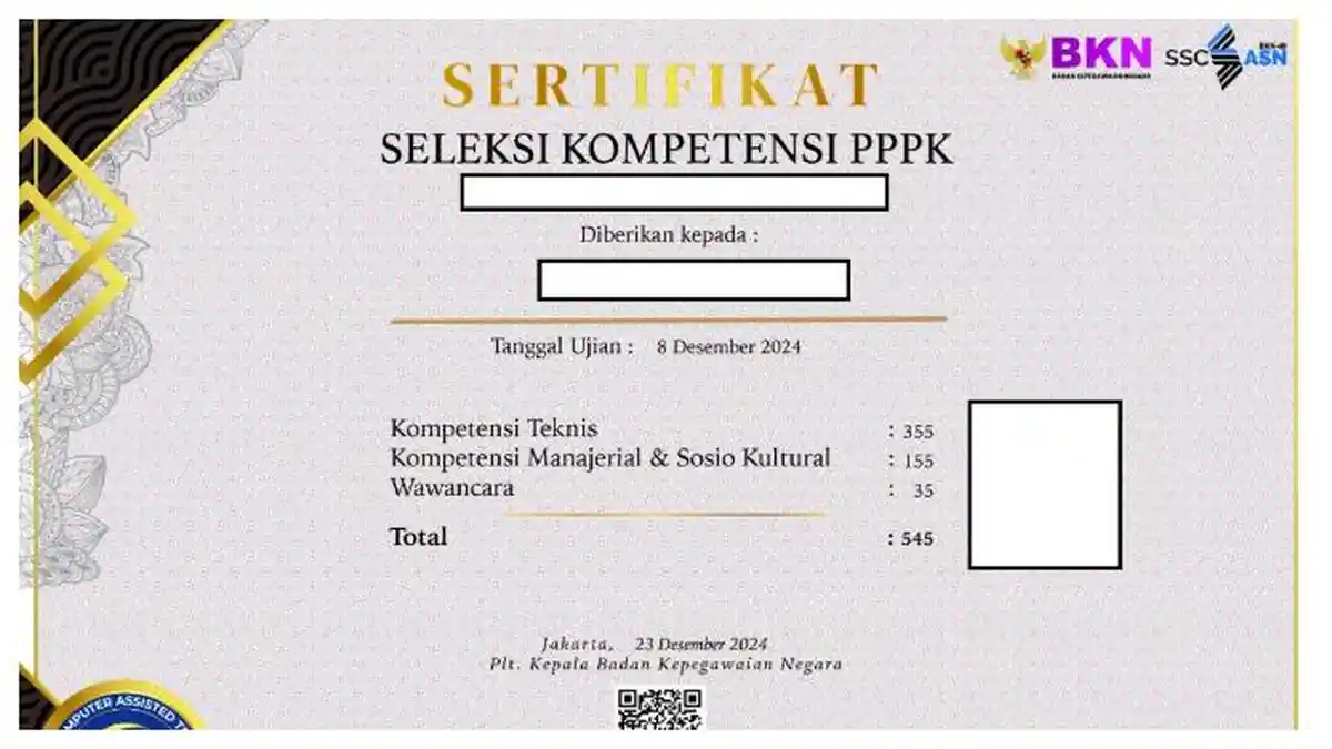 Cara Download Sertifikat Seleksi Kompetensi PPPK 2024: Link dan Arti Kode Kelulusan Peserta