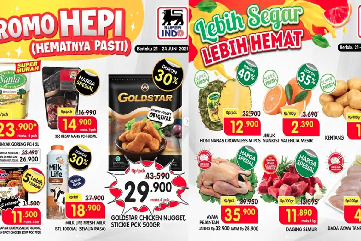 PROMO SUPERINDO Hari Ini 23 Juni 2021, Diskon Daging Buah-buahan hingga Minyak Goreng Murah