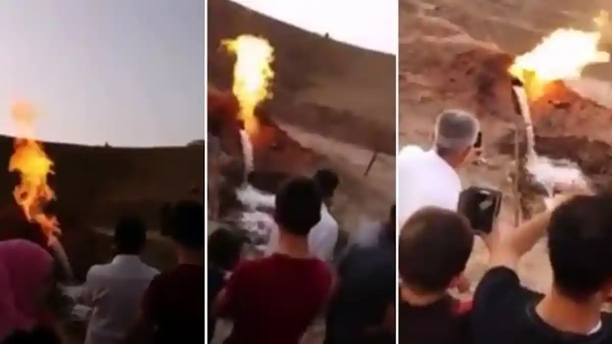 Fenomena Aneh Ini Tanda Kiamatkah? Ada Sumber Air Bercampur Api Muncul di Tanah Arab