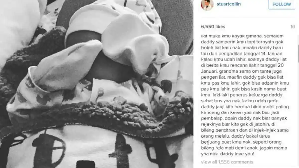 Tampilkan Foto Anak, Stuart Collin Minta Maaf Tak Bisa Mengaadzankan