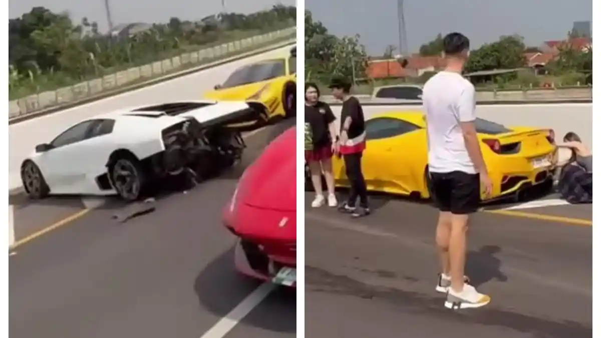 Polisi: Lamborghini Kecelakaan Tunggal di Tol Kunciran karena Ngebut