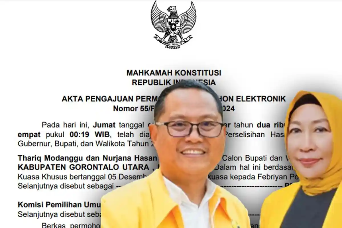 Pasangan Thariq Modanggu dan Nurjanah Gugat Hasil Pilkada Gorontalo Utara ke MK