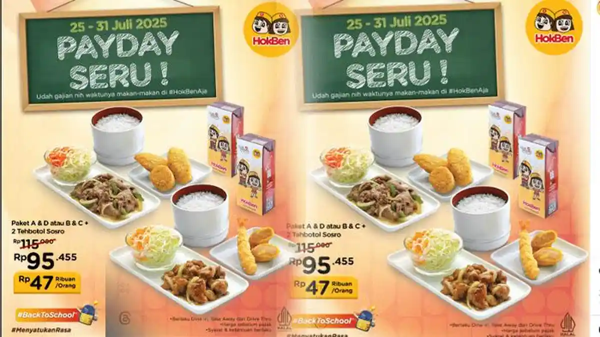 PROMO HokBen Payday Makan Berdua Lebih Ekonomis Berlaku Hingga 27 Juli 2025