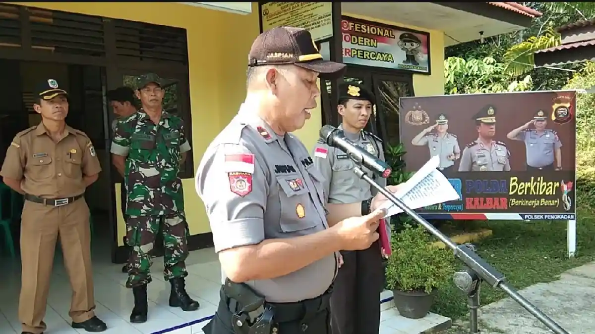 Polsek Pengkadan Gelar Apel Pasukan Pengamanan Pemilu