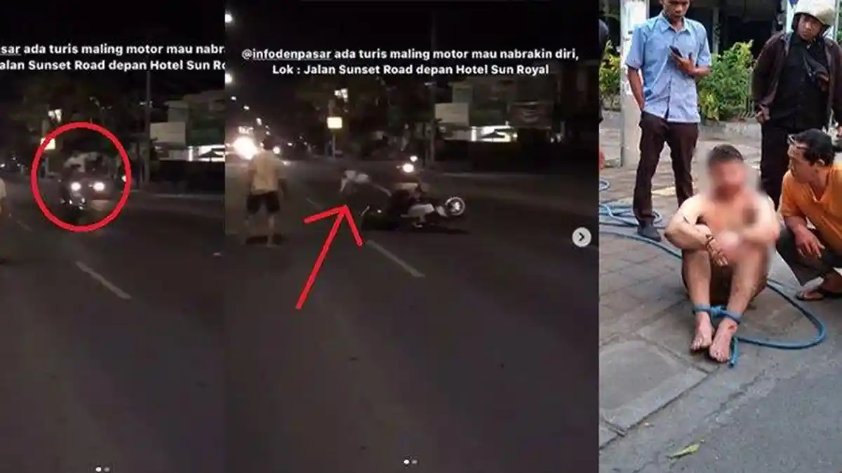 AKHIRNYA Terkuak Identitas Bule yang Menendang Pengendara Sepeda Motor sampai Terjatuh