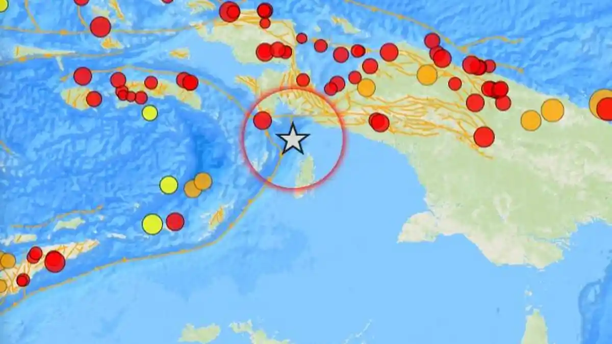 Informasi Gempa Bumi Terkini dengan Magnitudo 4.8 mengguncang wilayah Papua, Indonesia
