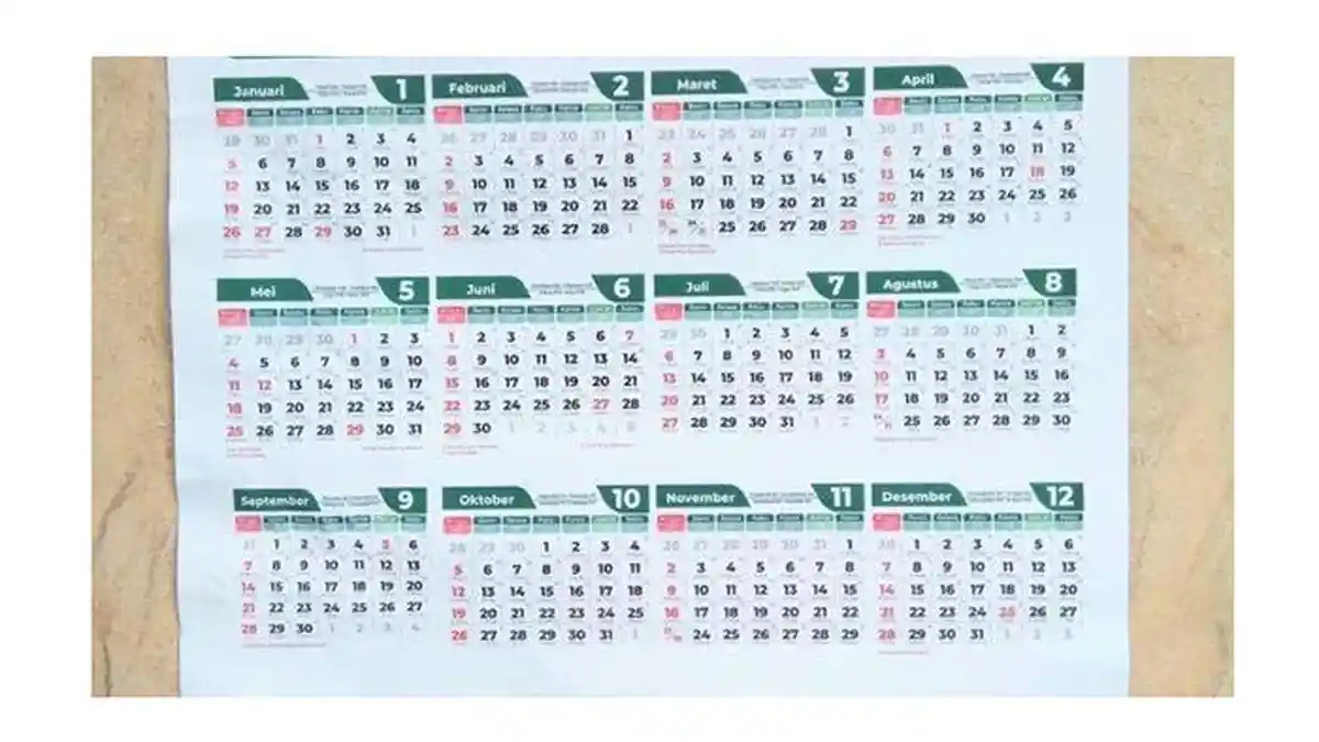 Kalender 2025 Lengkap dengan Tanggal Merah dan Cuti Bersama Hari Libur Idul Fitri 2025 PDF