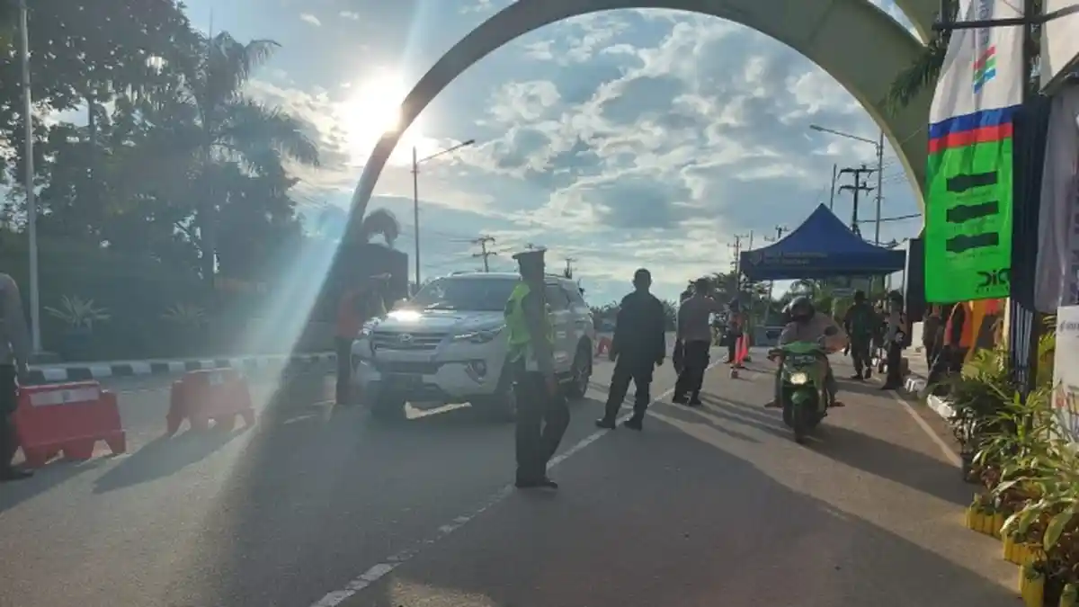 Antisipasi Arus Balik Lebaran, Penjagaan di Pos Penyekatan Tugu Selamat Datang Bontang Ditingkatkan