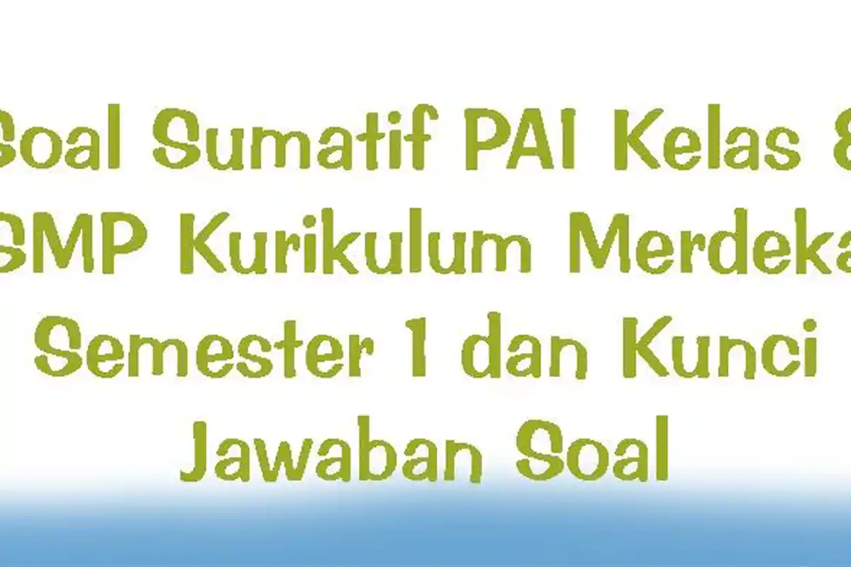 Soal Sumatif PAI Kelas 8 SMP Kurikulum Merdeka Semester 1 dan Kunci Jawaban Soal