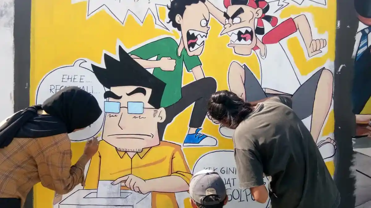 KPU Sumut Sosialisasi Pemilu 2019 Lewat Kompetisi Mural