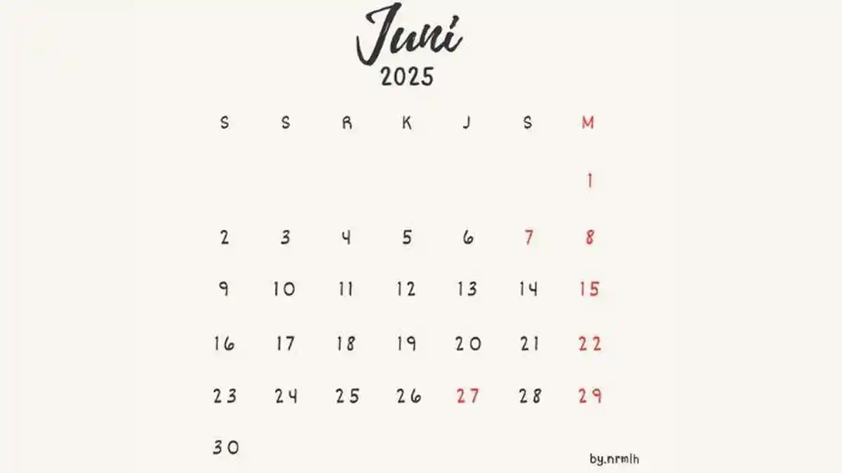 Hari Libur Nasional Kalender Juni 2025, Cek Ada Apa Saja