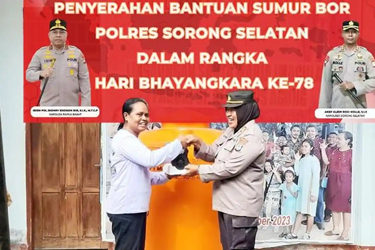 Gereja Santo Albertus Agung Teminabuan Dapat Bantuan Sarana Air Bersih dari Polres Sorong Selatan