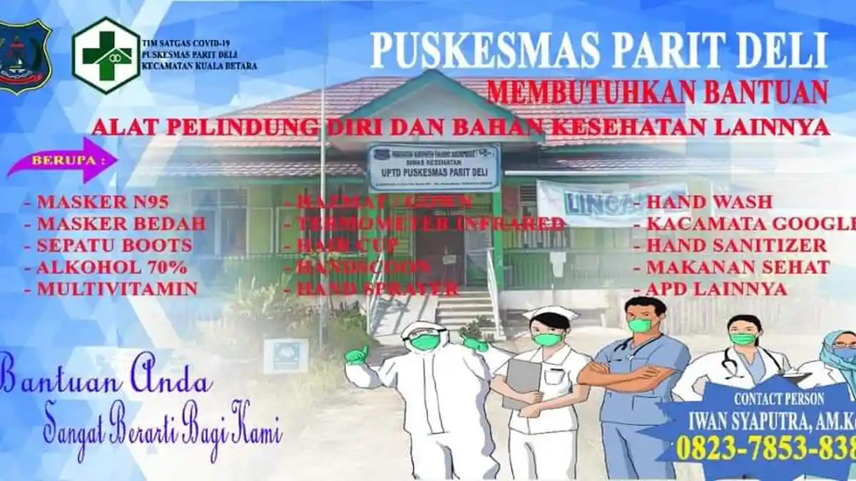 Kekurangan APD, Tim Covid-19 Puskesmas Parit Deli di Tanjabbar Buka Donasi