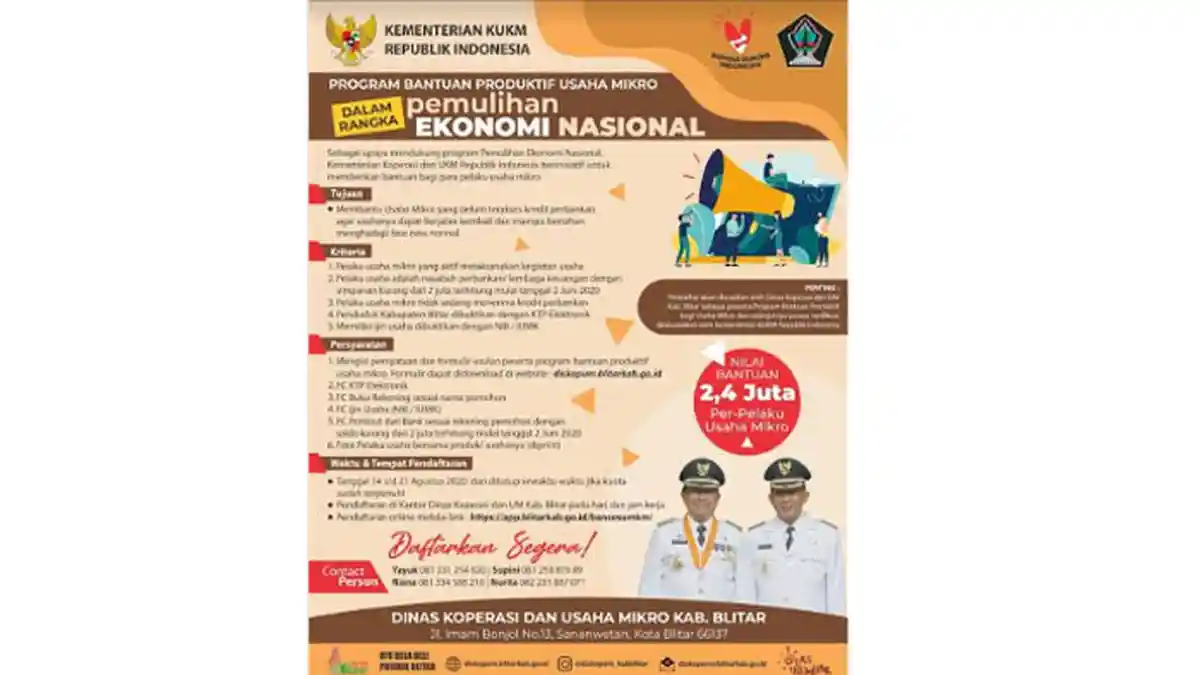 Pendaftar Program Bantuan Produktif Usaha Mikro Gelombang 2 di Kota Blitar Meningkat