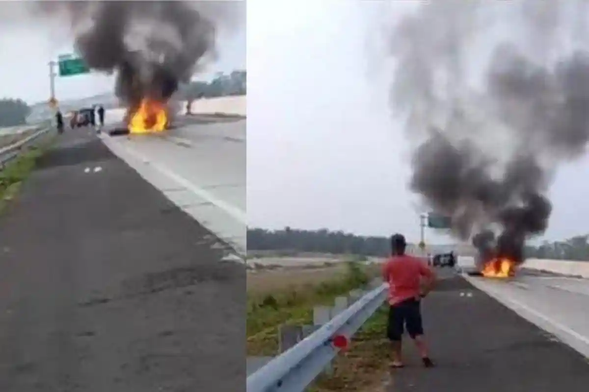 Dengan Muka Penuh Darah, Dua Bocah Kakak Beradik Pandangi Mobil Terbakar Berisi Orang Tuanya