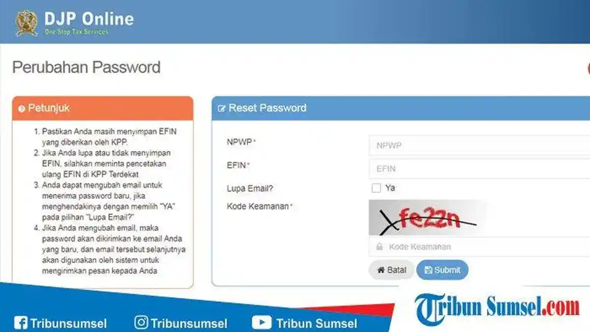 Mau Isi SPT Lewat DJP Online Tapi Lupa Password? Begini Cara Resetnya Pakai EFIN, Nggak Ribet