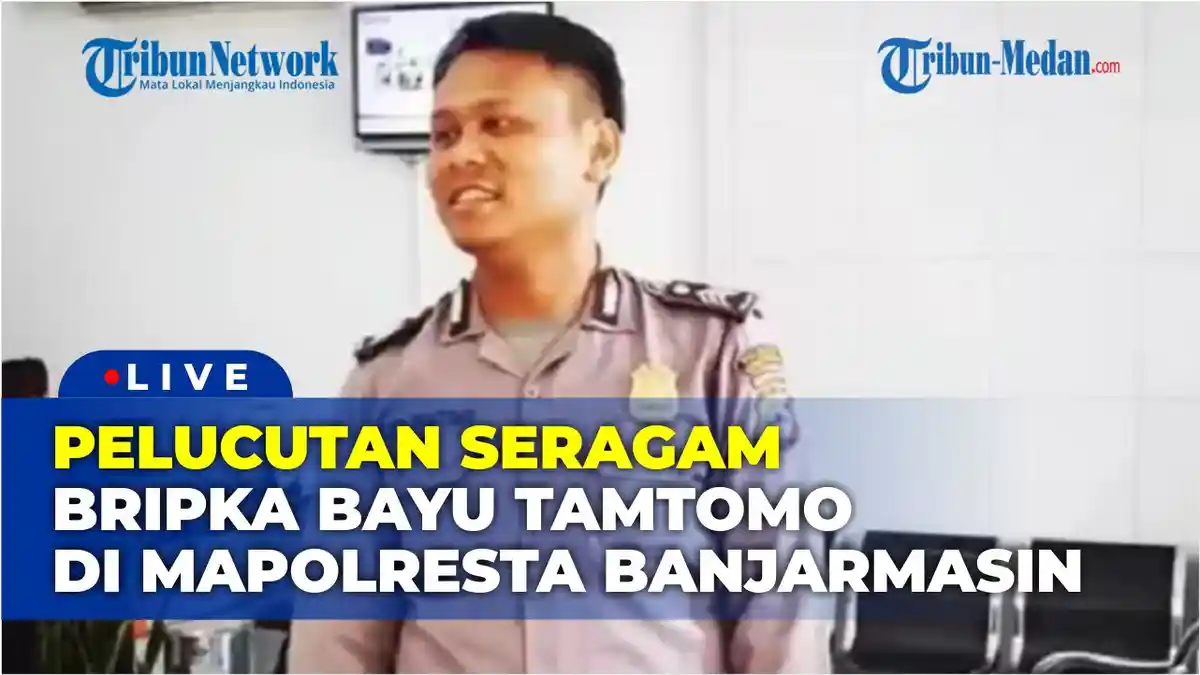 Upacara Pemberhentian Tidak Dengan Hormat (PTDH) Bripka Bayu Tamtomo di Polresta Banjarmasin