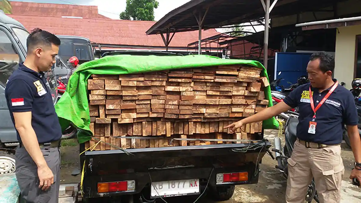 Polisi Sita 200 Kayu Tanpa Dokumen Asal Ketapang