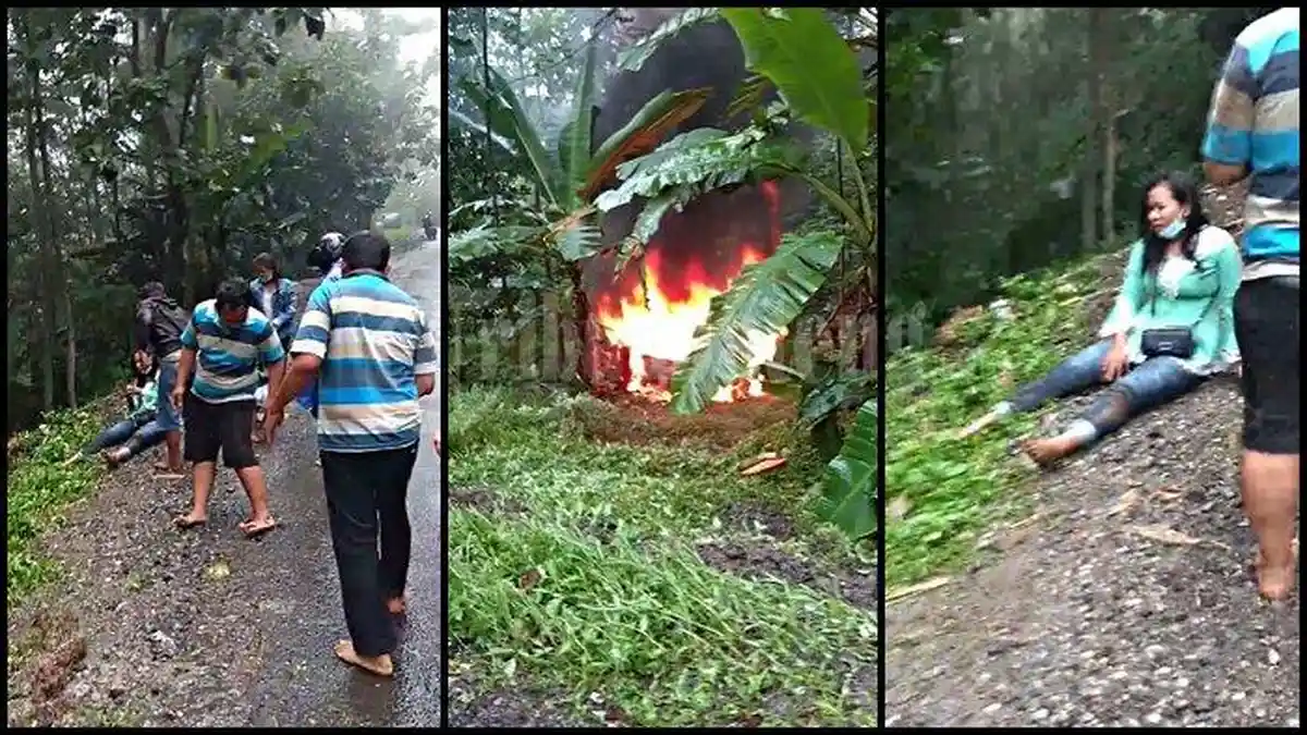 BREAKING NEWS: Mobil Kecelakaan Masuk Jurang di Patean Kendal, Meledak dan Terbakar