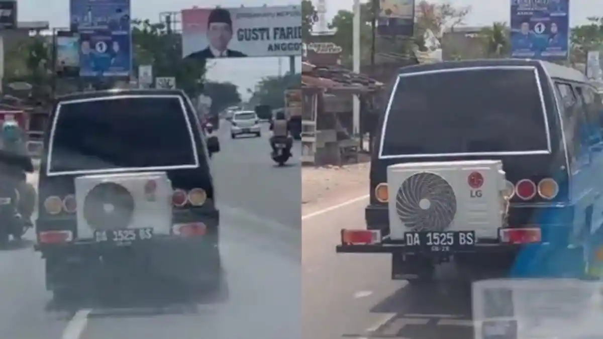 TAK BETAH Cuaca Panas, Pengendara di Kalsel Sampai Pasang AC Split di Mobil sampai Videonya Viral