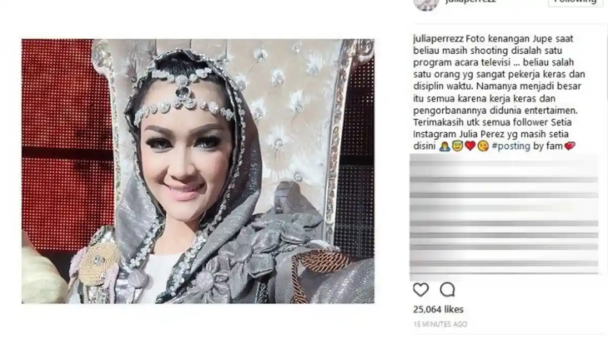 Akun Medsos Julia Perez 'Up Date' Lagi, Siapa yang ''Ngaplot''?