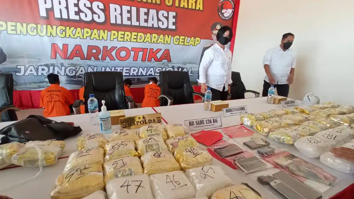 Update Polda Kaltara Berhasil Gagalkan Peredaran 126 Kilogram Sabu, 5 Tersangka Miliki Peran Berbeda