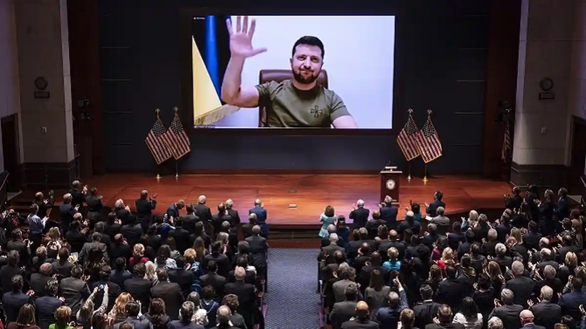 Presiden Ukraina Berpidato Berapi-api di Depan Kongres AS, Tepuk Tangan Bergemuruh di Gedung Capitol